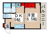 コ－ポ高橋 1DKの間取り