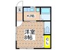 フラットグレイスⅢ 1Kの間取り