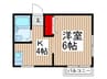 ルビ－ハイツ 1Kの間取り