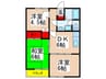 ヴィラコ－ト君塚 3DKの間取り
