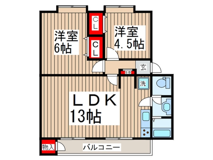 間取り図 久米川駅東住宅17号棟(502)