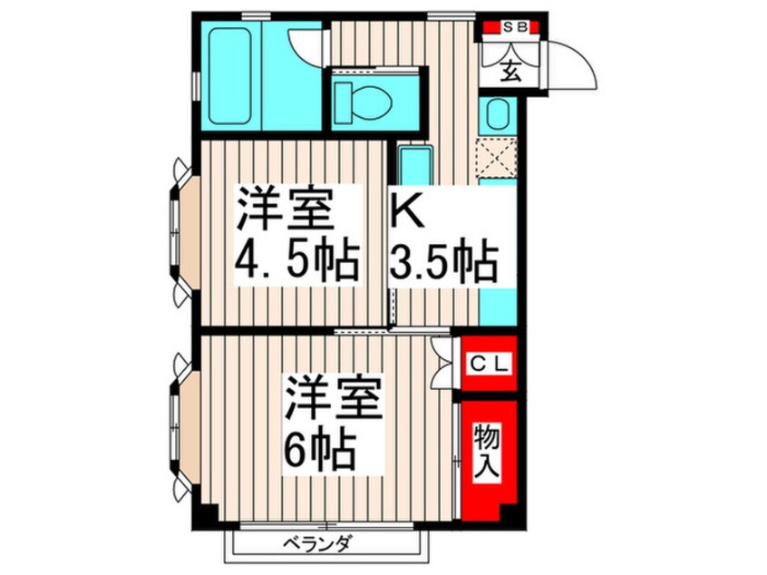 間取図 ジョーエツコーポ