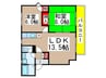 ヴェルドミール夏見Ａ棟 2LDKの間取り