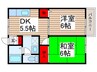 グリーンテリア第５ 2DKの間取り