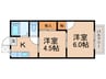 パナハイツサンエイ 2Kの間取り
