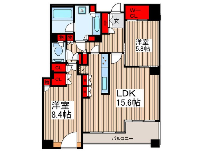 間取り図 パークサイドウイングス（405）