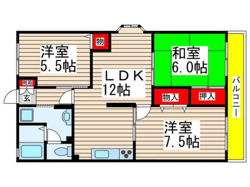 間取図 ヴェルドミール前貝塚