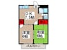 ＲＯＯＭＹ上尾 2DKの間取り