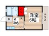 アーデンヒル 1Kの間取り