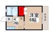 アーデンヒル 1Kの間取り