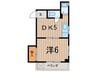 清水ハイツ 1DKの間取り