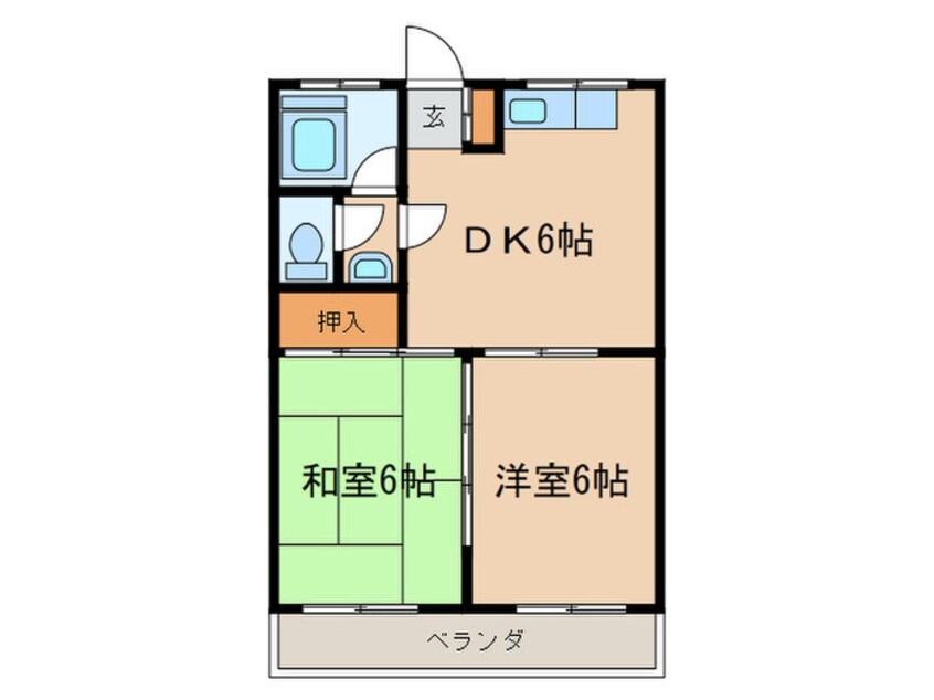 間取図 ハイツ鷹匠