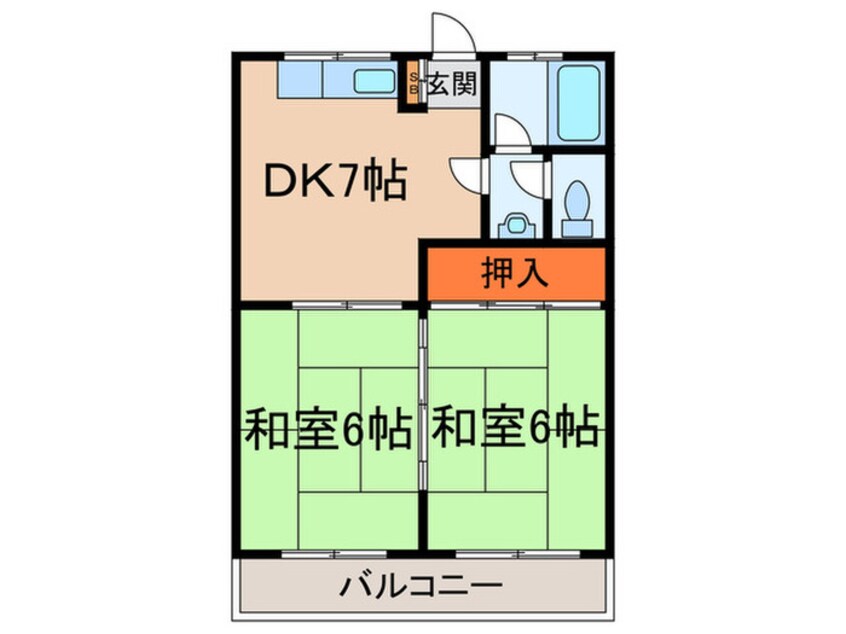 間取図 ハイツ鷹匠