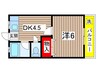 第３三幸ハイツ 1DKの間取り