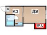 コーポルミエール 1Kの間取り