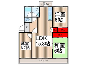 間取図 入間東町団地9号棟(501)