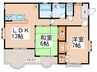 シャンダルハウス 2LDKの間取り