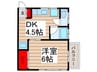 コ－ポめぐみ 1DKの間取り