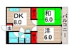 パークハイツ綾瀬 2DKの間取り
