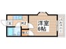 キャッスルカナン 1Kの間取り