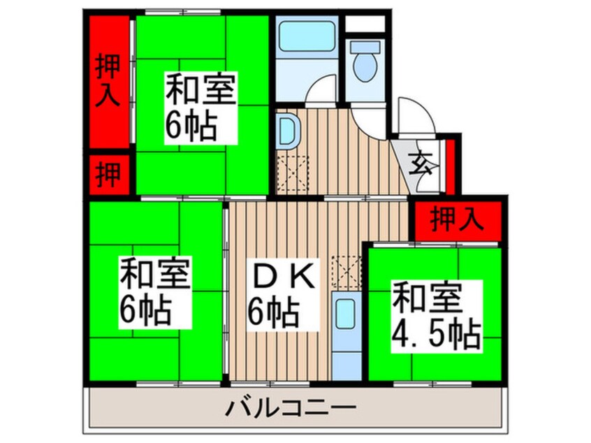 間取図 ビレッジハウス上尾向原2号棟