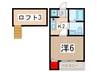 リバティ－ウエスト・所沢 1Kの間取り