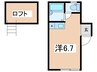 ティーエスハイム 1Rの間取り