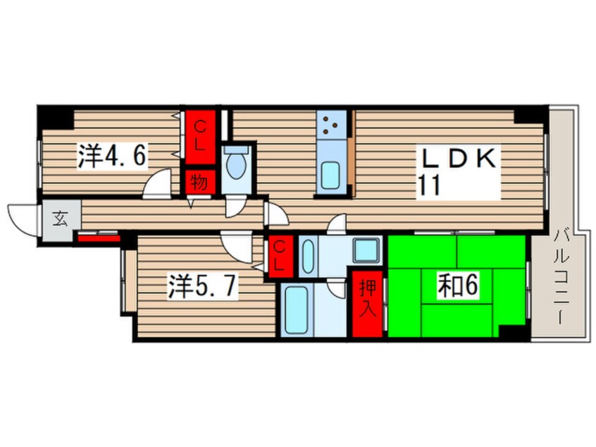 間取図 キャッスルマンション稲毛