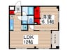 パルクハイム 1LDKの間取り