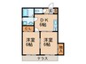 クレッシェンド 2DKの間取り