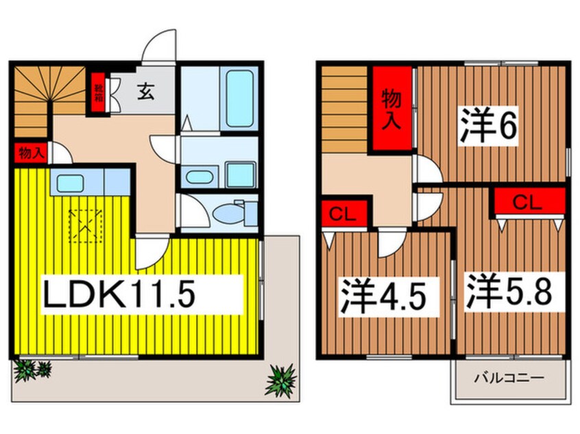 間取図 DUPREX中尾