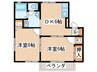 ハイムソプラノ 2DKの間取り