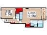 カーサモデラート 1LDKの間取り
