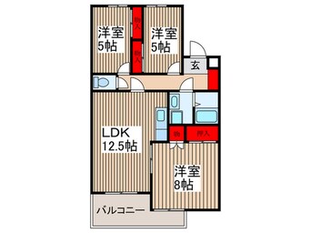 間取図 プリメ－ラ北本Ａ棟