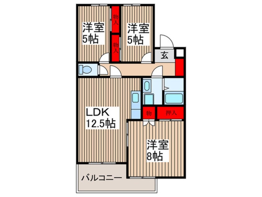 間取図 プリメ－ラ北本Ａ棟