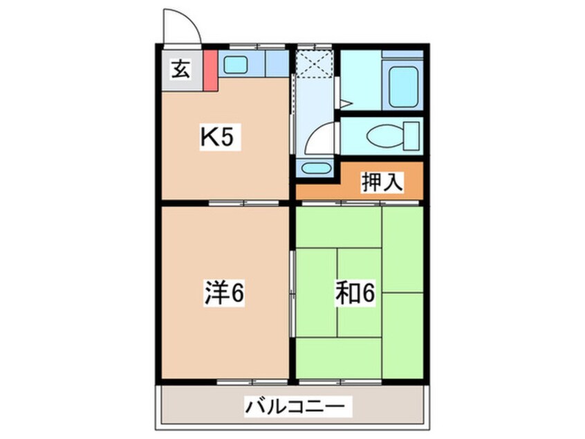 間取図 第６もえぎ野ハイツ