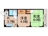 第３竹の塚ハイツ（３０１） 2Kの間取り