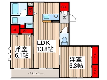 間取図 グランディール芝