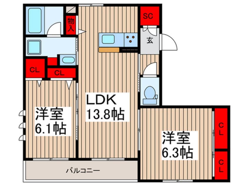 間取図 グランディール芝
