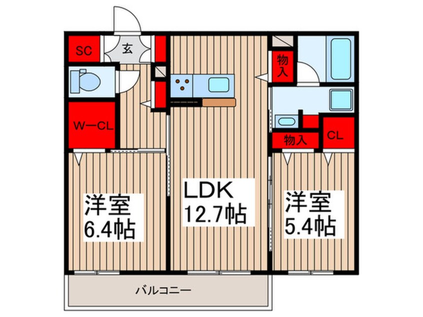 間取図 グランディール芝