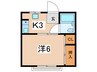 ハイムラポ－ル 1Kの間取り