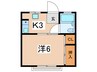 ハイムラポ－ル 1Kの間取り