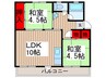 吉岡ハイツ 2LDKの間取り