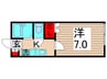 ハッシ－ハイム 1Kの間取り