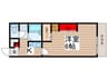 パレスカーマ 1Kの間取り