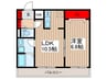 リーブルファイン風渡野 1LDKの間取り