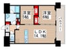 ラグゼナ流山おおたかの森 2LDKの間取り