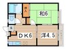 相模ハレ－ハイツ 2DKの間取り