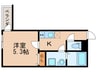 Ｓｅｍｐｌｉｃｅ中台 1Kの間取り