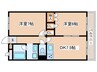 リエル城山南 2DKの間取り